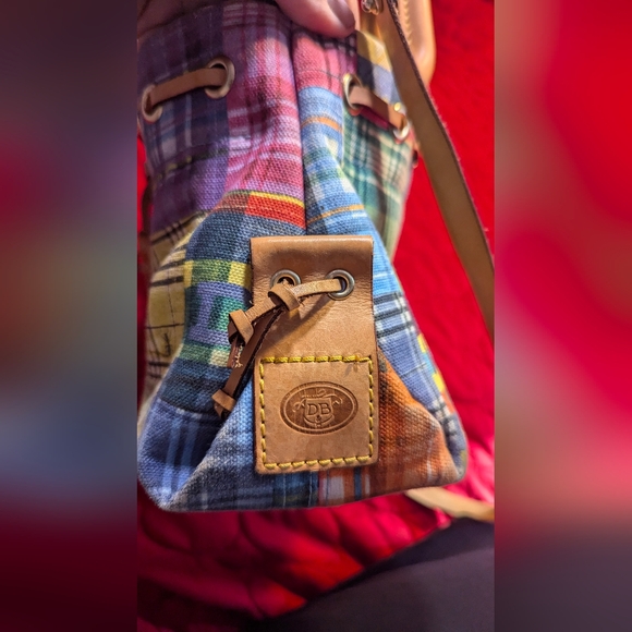 Vintage  Dooney & Bourke Rare Madras Plaid Picnic Ants Bag Purse - Picture 5 of 11